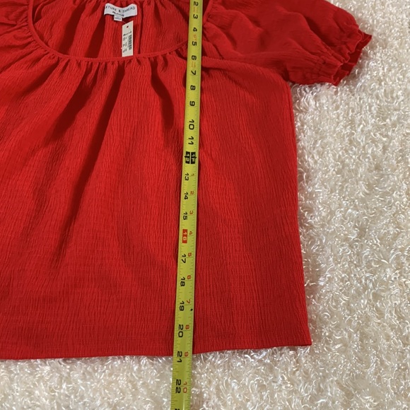 Madewell puffy sleeve red top size XS - Picture 3 of 15